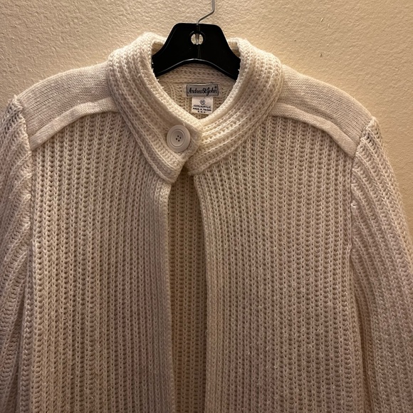 One Button Long Jacket Light Beige Color - Picture 3 of 5